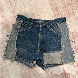 Stylish Blue Denim Patchwork Women Shorts
